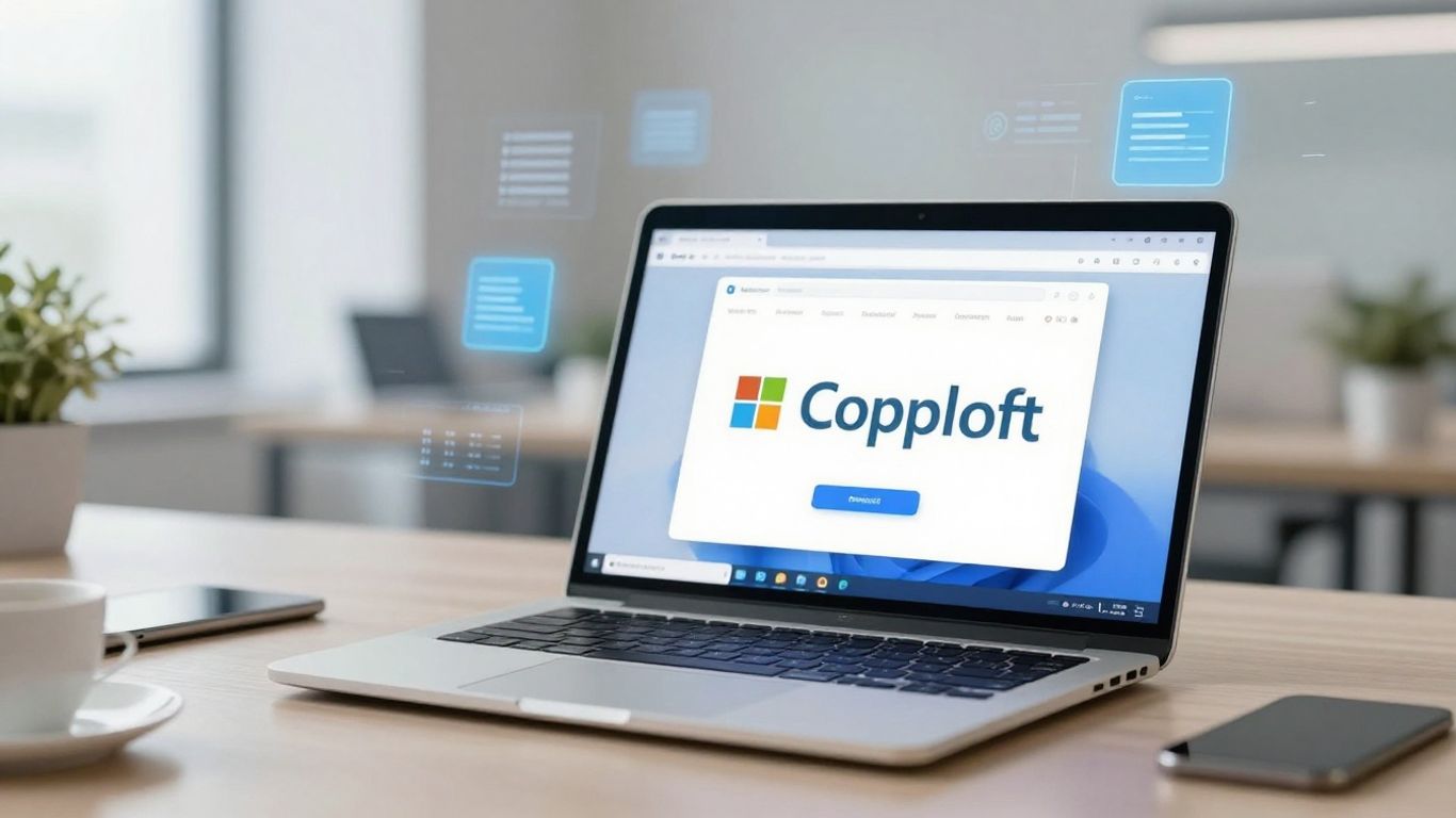 Microsoft Copilot interface on a laptop screen.