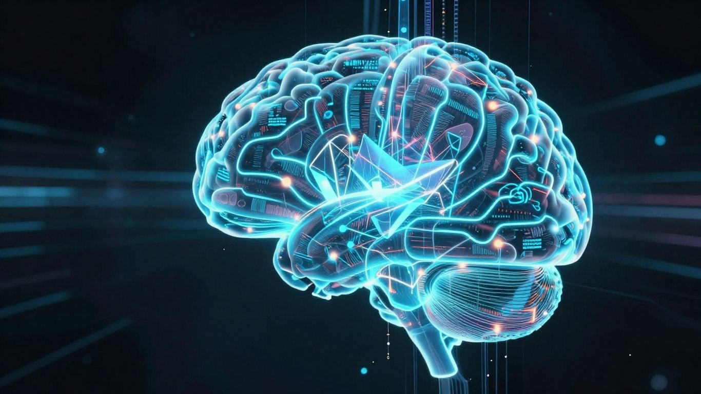 AI agent processing data and generating insights.