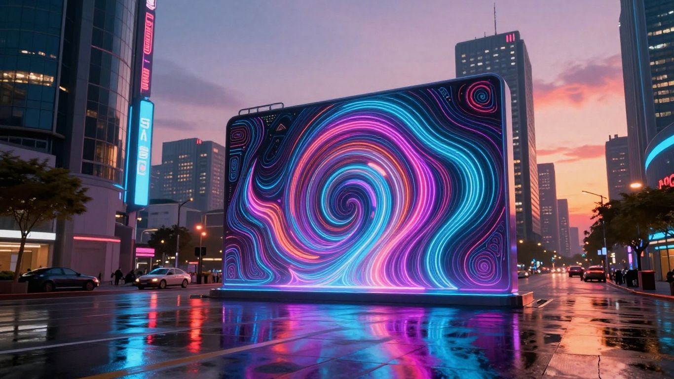 Futuristic cityscape with AI art.