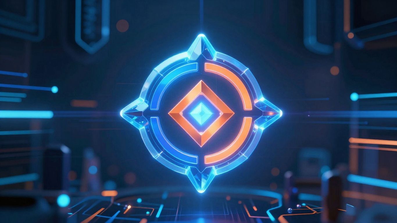 Gemini AI logo with futuristic digital background.