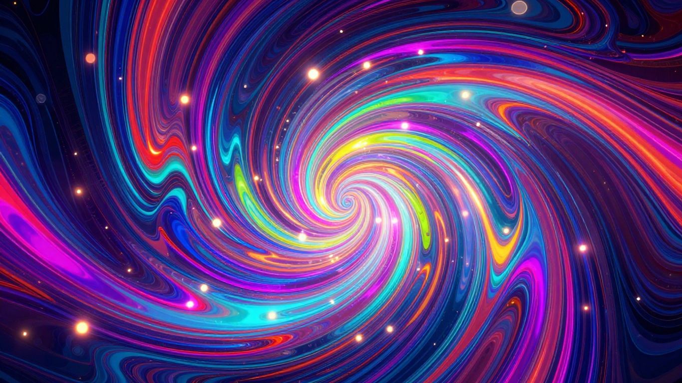 Abstract digital art with swirling colors and light effects.